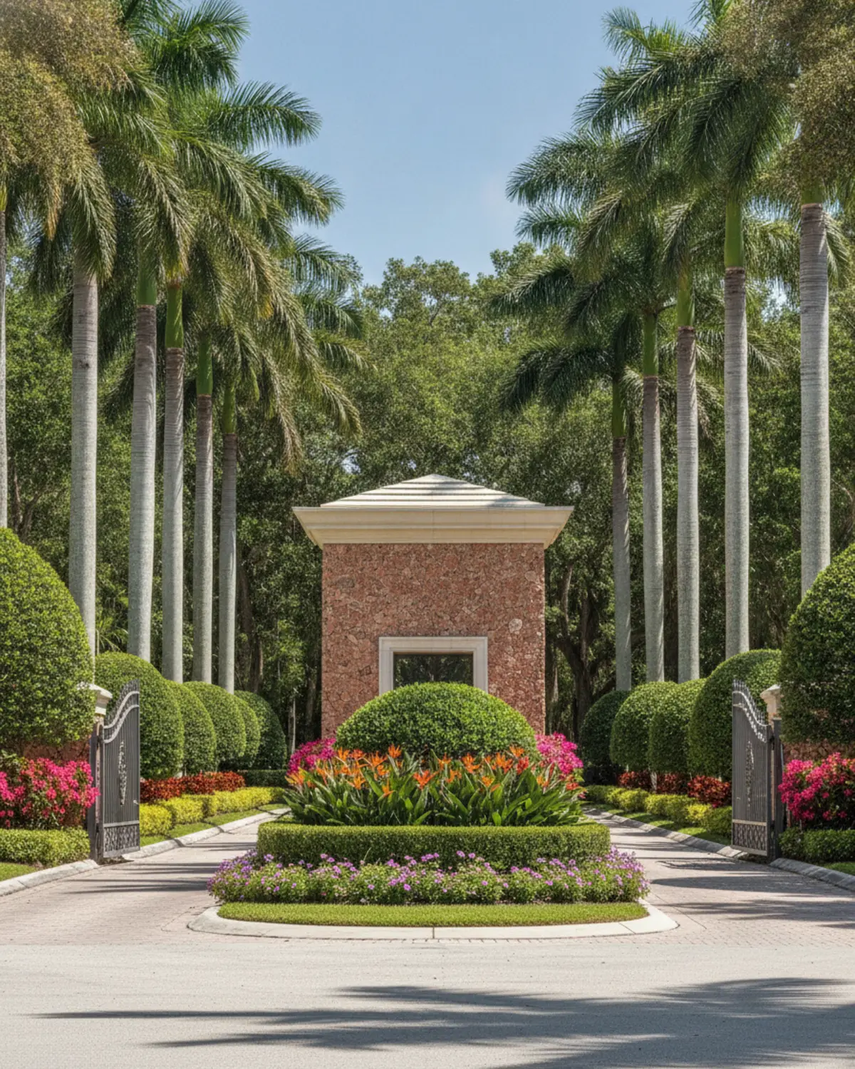 Manicured turf and color at a South Florida community