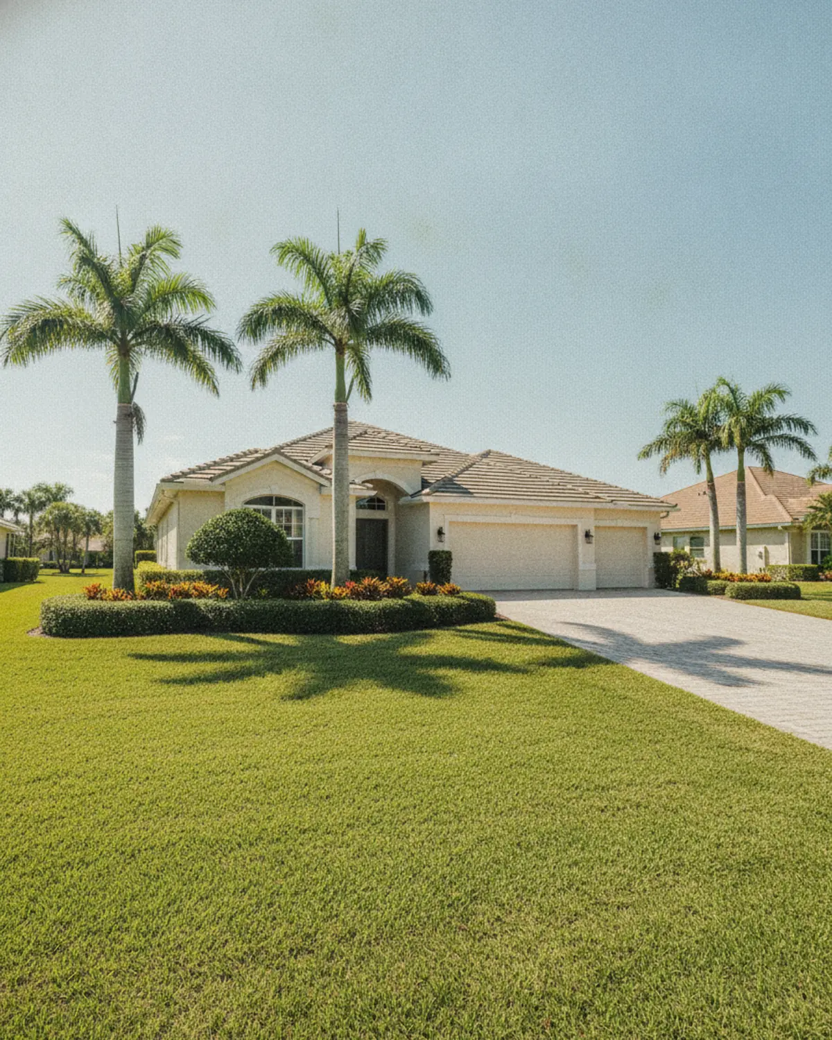 Detailed grounds maintenance on a South Florida property
